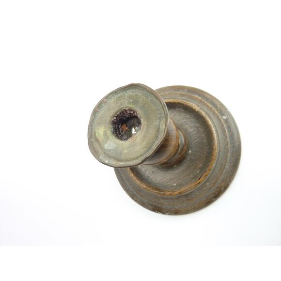 Vintage Early 1900 Mid Century Wood Turned Candle Holder - Picture 3 of 5